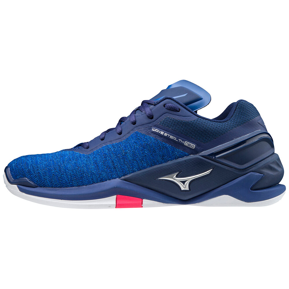 Tenis Handebol Mizuno Wave Stealth Neo - Homem - Azuis/Prateadas/Rosa - EXQRD9650